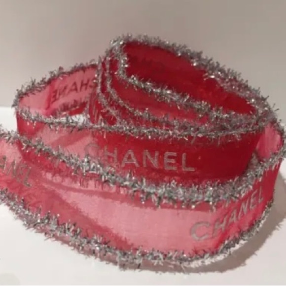 CHANEL Other - Genuine Chanel Ribbon Red Sheer Holiday 100% authentic ONE YARD
